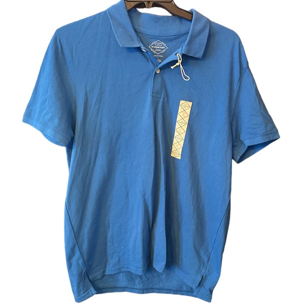 St. John’s Bay Men’s Short‎ Sleeve Polo Shirt Size L Blue